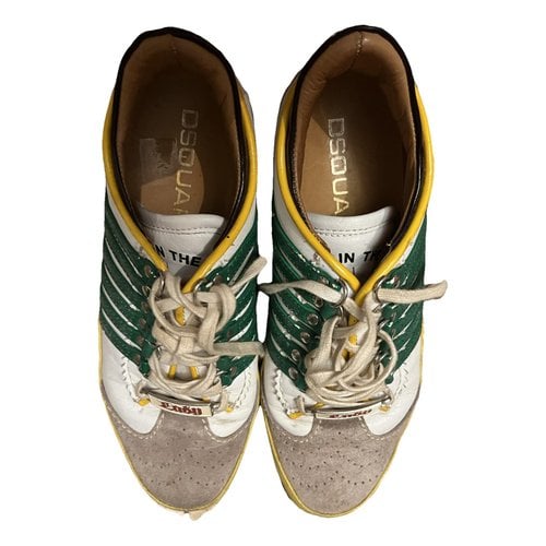 Pre-owned Dsquared2 Leather Low Trainers In Green
