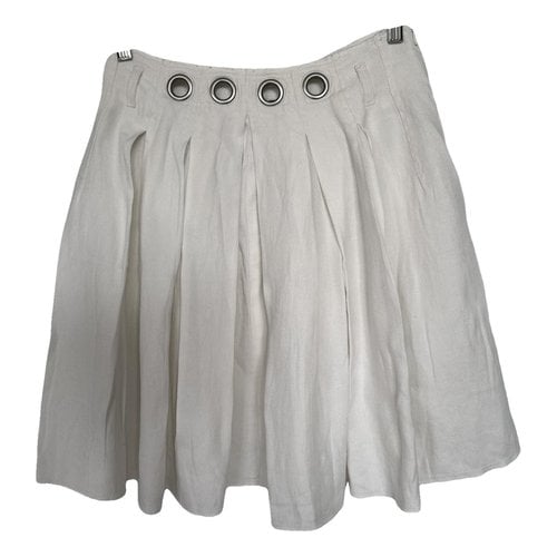 Pre-owned Sonia By Sonia Rykiel Linen Mid-length Skirt In White