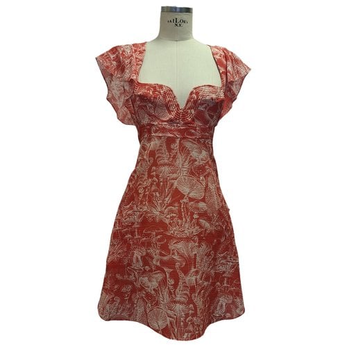 Pre-owned Stella Mccartney Silk Mini Dress In Red