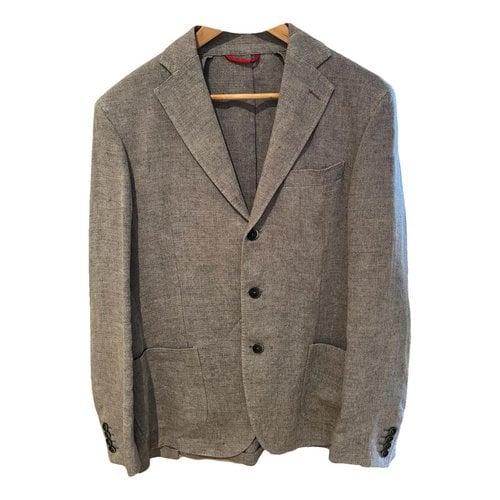 Pre-owned Fay Linen Suit In Grey