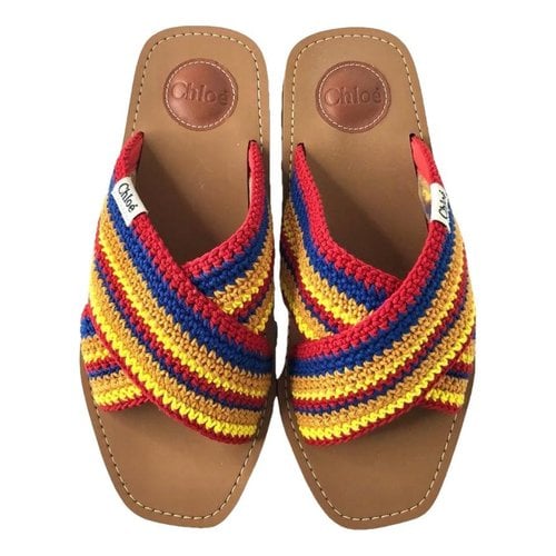 Pre-owned Chloé Woody Cloth Sandal In Multicolour