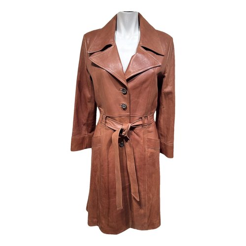 Pre-owned Nili Lotan Leather Coat In Brown