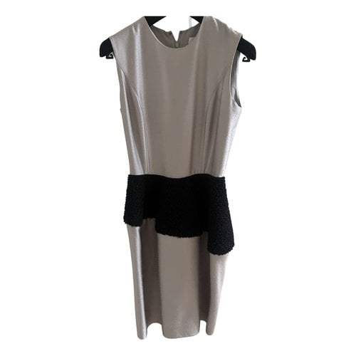 Pre-owned Saint Laurent Silk Mid-length Dress In Silver