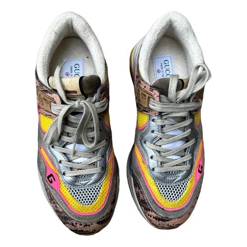 Pre-owned Gucci Ultrapace Leather Trainers In Multicolour