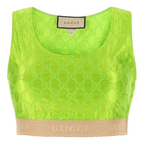 Pre-owned Gucci Silk Camisole In Green