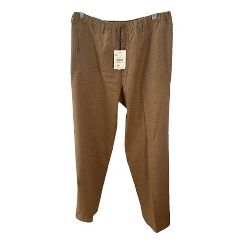 Pre-owned Valentino Wool Trousers In Beige