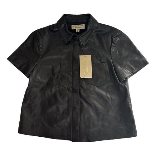Pre-owned Burberry Leather Shirt In Black