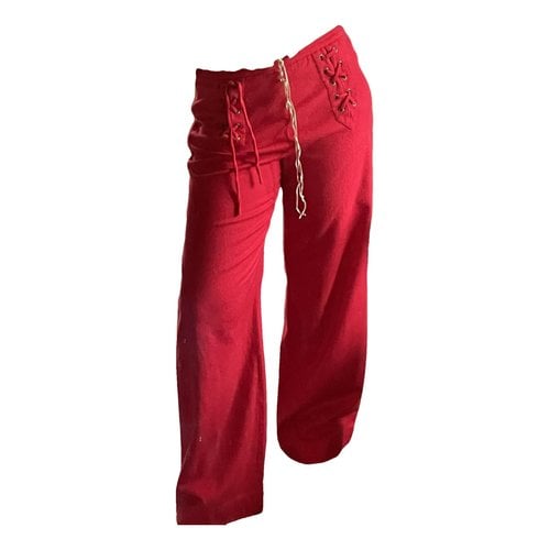 Pre-owned Sonia By Sonia Rykiel Wool Straight Pants In Red