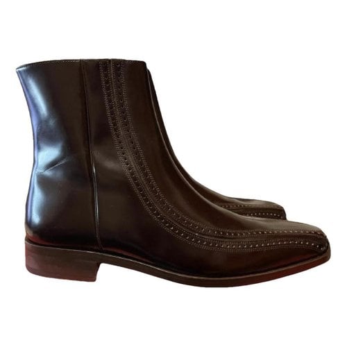 Pre-owned Valentino Garavani Leather Boots In Brown
