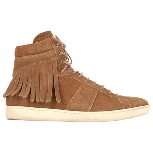 Pre-owned Saint Laurent High Trainers In Camel