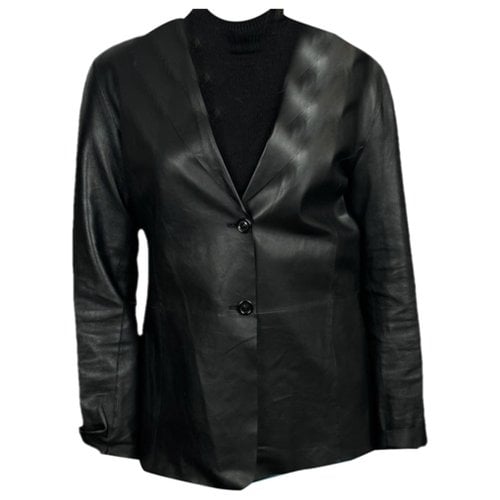 Pre-owned Fratelli Rossetti Leather Blazer In Black