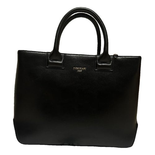 Pre-owned Pomikaki Leather Handbag In Black