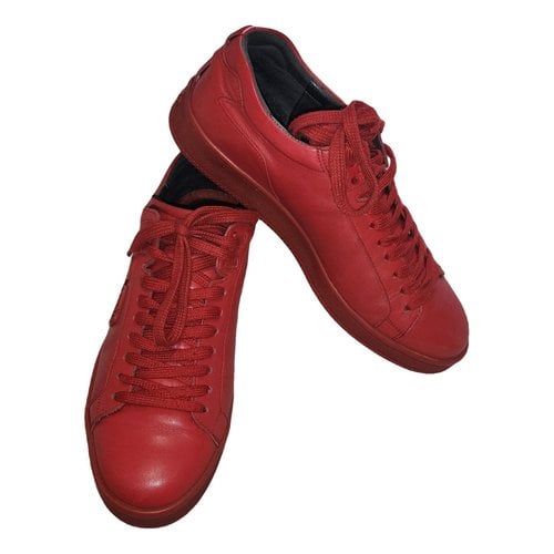 Pre-owned Kenzo Leather Low Trainers In Red