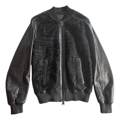 Pre-owned Pal Zileri Leather Coat In Black