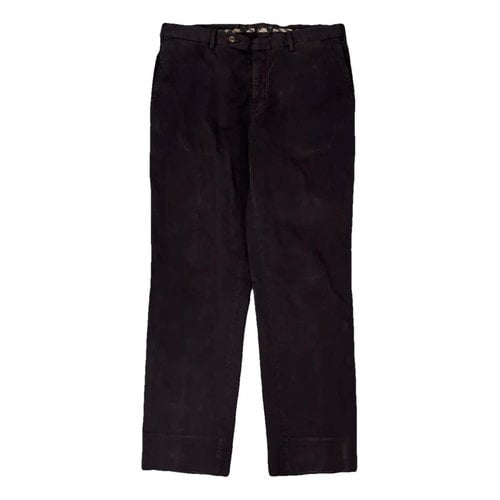 Pre-owned Burberry Trousers In Burgundy