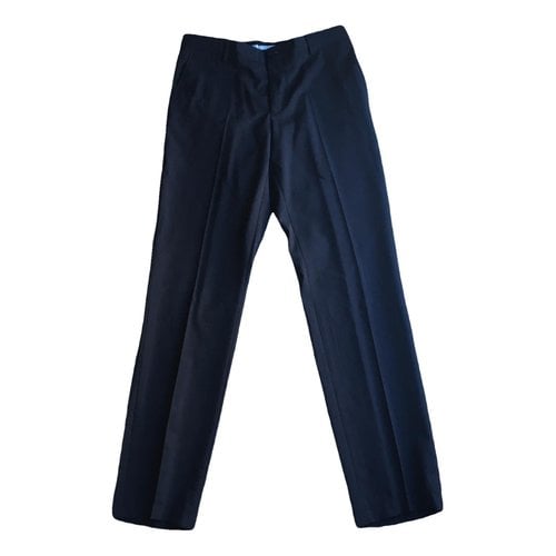 Pre-owned Emporio Armani Wool Trousers In Navy