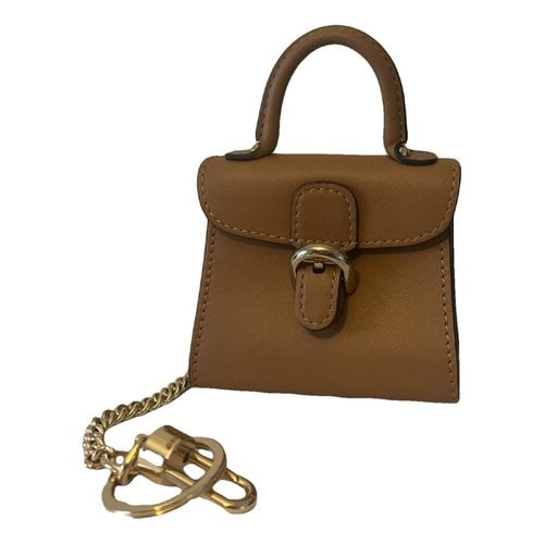 Pre-owned Delvaux Leather Key Ring In Brown