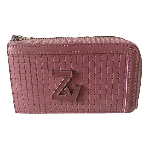 Pre-owned Zadig & Voltaire Leather Card Wallet In Pink