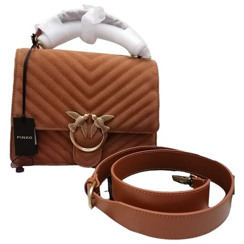Pre-owned Pinko Love Bag Leather Handbag In Camel