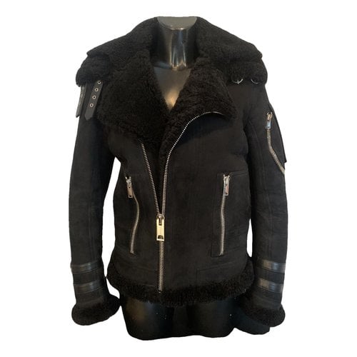 Pre-owned Les Hommes Shearling Jacket In Black