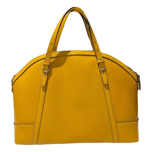 Pre-owned Gucci Dôme Leather Handbag In Yellow