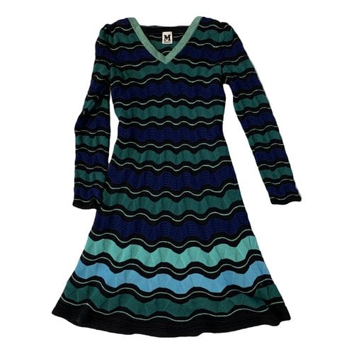 Pre-owned M Missoni Wool Mid-length Dress In Blue