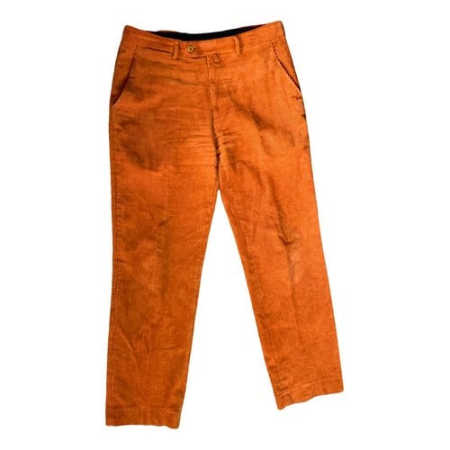 Pre-owned Rochas Velvet Trousers In Orange