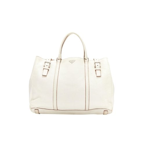Pre-owned Prada Leather Tote In White