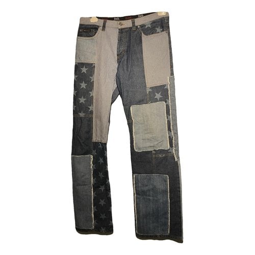 Pre-owned D&g Trousers In Blue