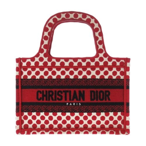 Pre-owned Dior Book Tote Cloth Tote In Red