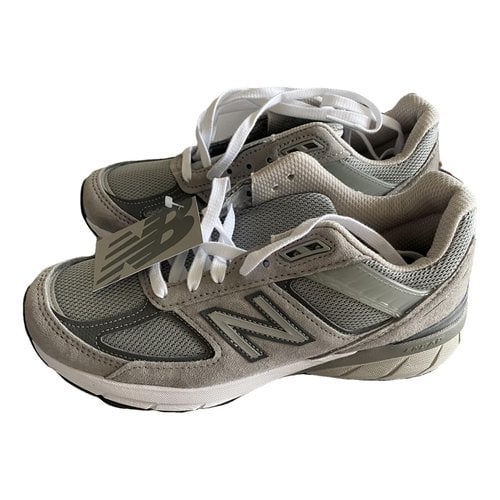 Pre-owned New Balance 990 Cloth Trainers In Grey