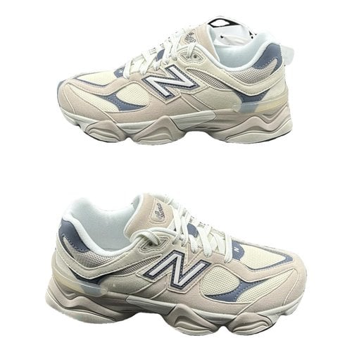 Pre-owned New Balance Leather Trainers In Beige