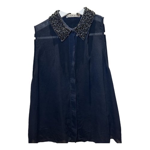 Pre-owned Alice And Olivia Silk Blouse In Blue