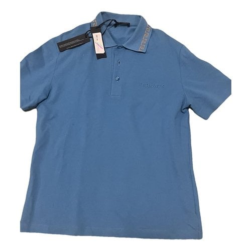 Pre-owned Versace Polo Shirt In Turquoise