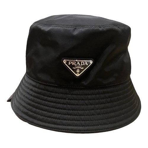 Pre-owned Prada Cloth Hat In Black