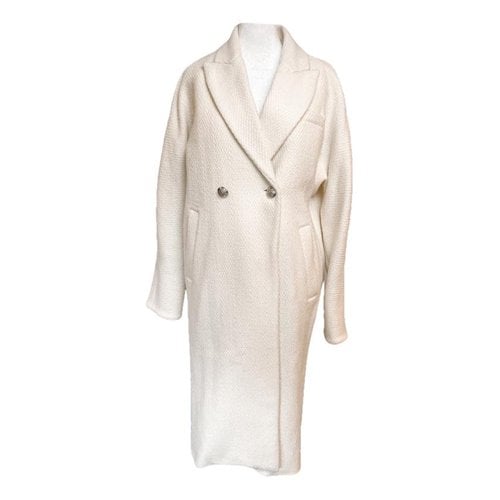 Pre-owned Veronica Beard Wool Coat In White