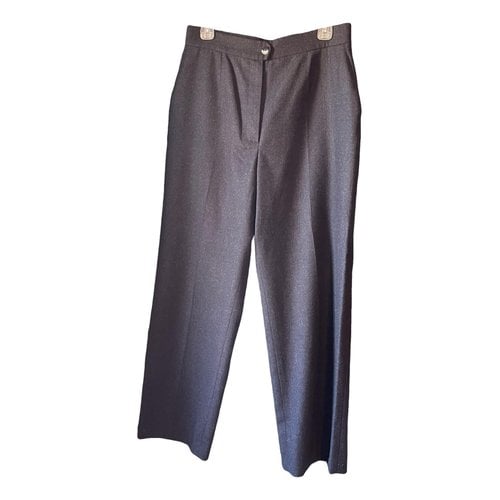 Pre-owned Chanel Wool Trousers In Grey