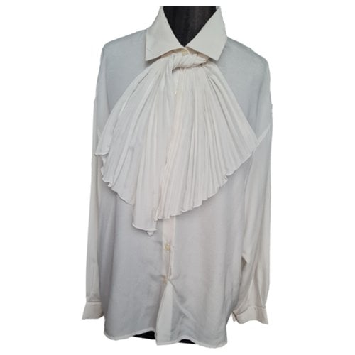 Pre-owned Luisa Spagnoli Silk Mid-length Dress In White