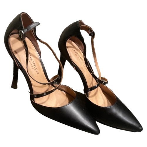 Pre-owned Christian Siriano Leather Heels In Black