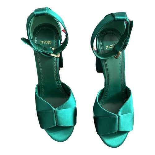 Pre-owned Maje Spring Summer 2020 Cloth Heels In Green