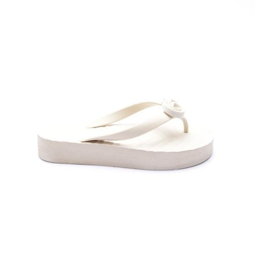 Pre-owned Gucci Cloth Sandal In White