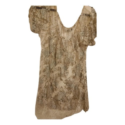 Pre-owned Blumarine Lace Mid-length Dress In Gold