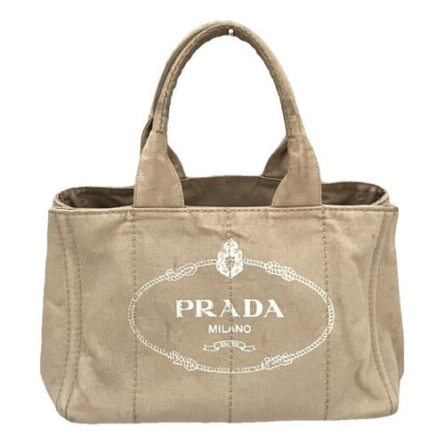 Pre-owned Prada Leather Tote In Beige