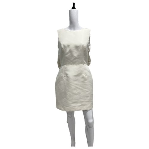 Pre-owned Alexia Maria Silk Mini Dress In White