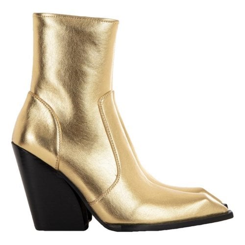 Pre-owned Jeffrey Campbell Leather Western Boots In Gold