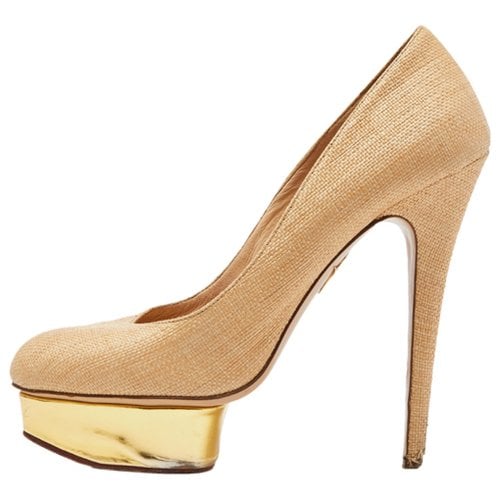 Pre-owned Charlotte Olympia Cloth Heels In Brown