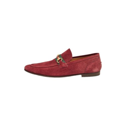 Pre-owned Gucci Flats In Burgundy
