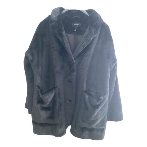 Pre-owned The Kooples Faux Fur Coat In Black