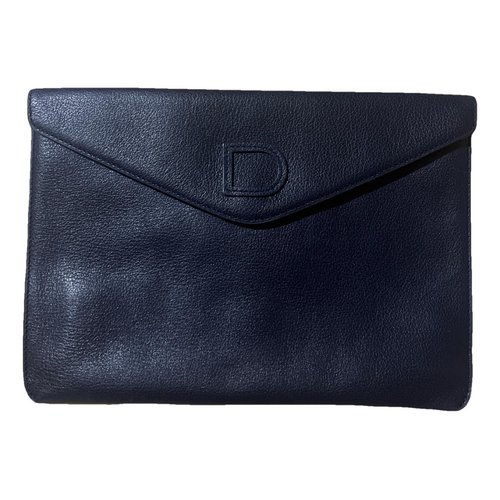 Pre-owned Delvaux Brillant Leather Clutch Bag In Blue