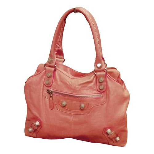 Pre-owned Balenciaga Work Leather Handbag In Pink